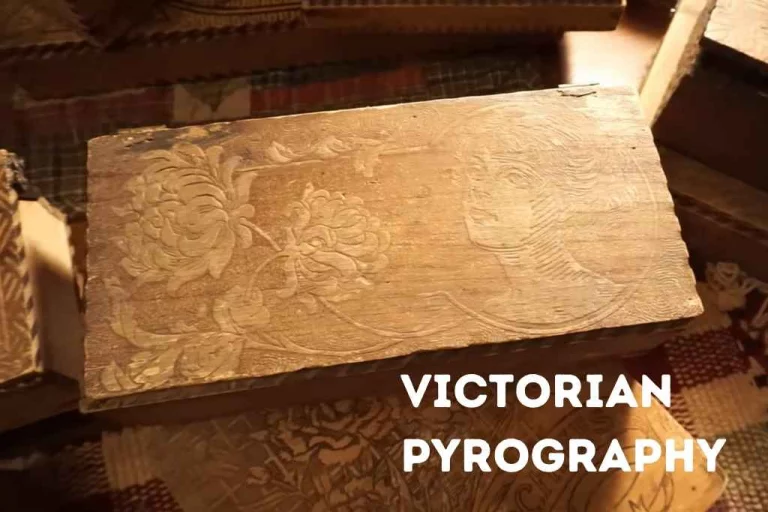 Victorian pyrography boxes