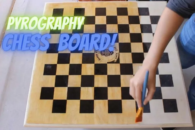 Pyrography chess board