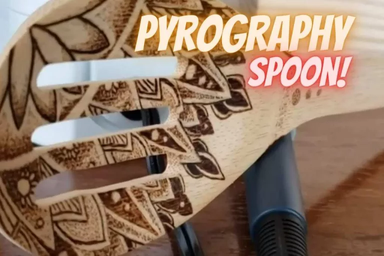 Pyrography patterns on spoons