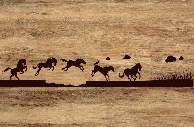 Wild horses woodburn art