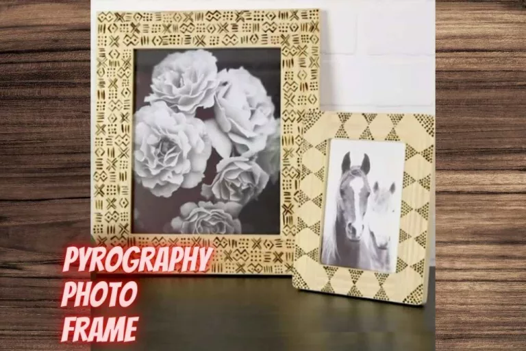 pyrography wood burned picture frame