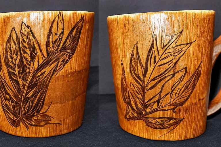 Bamboo mug pyrography