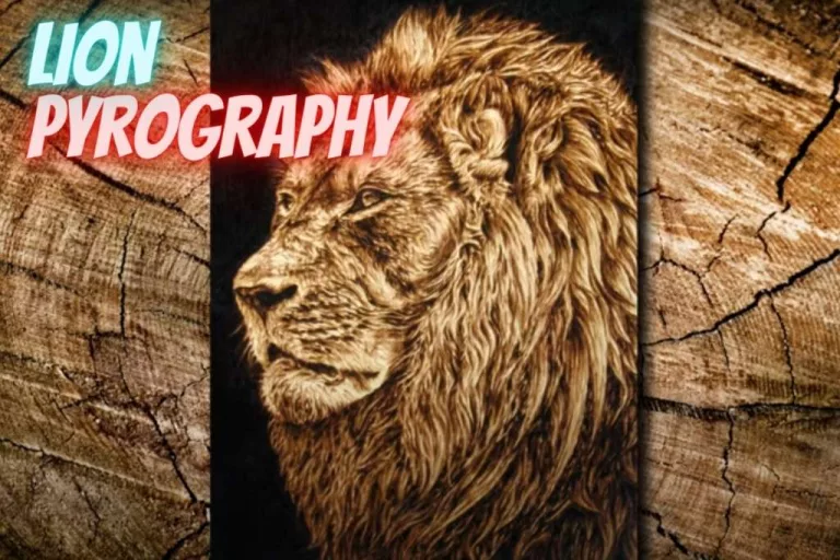 Lion pyrography