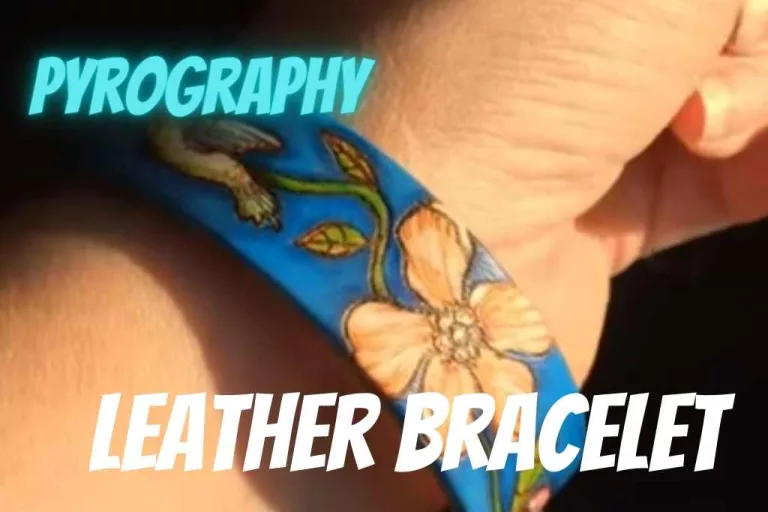 Pyrography leather bracelet