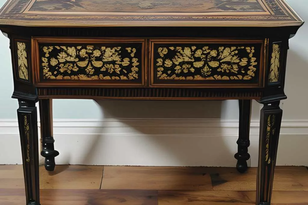 Victorian Pyrography Table
