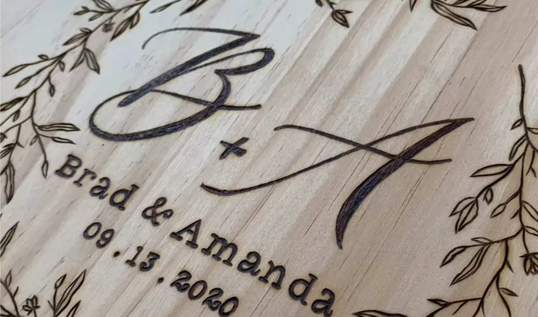 Pyrography wedding card