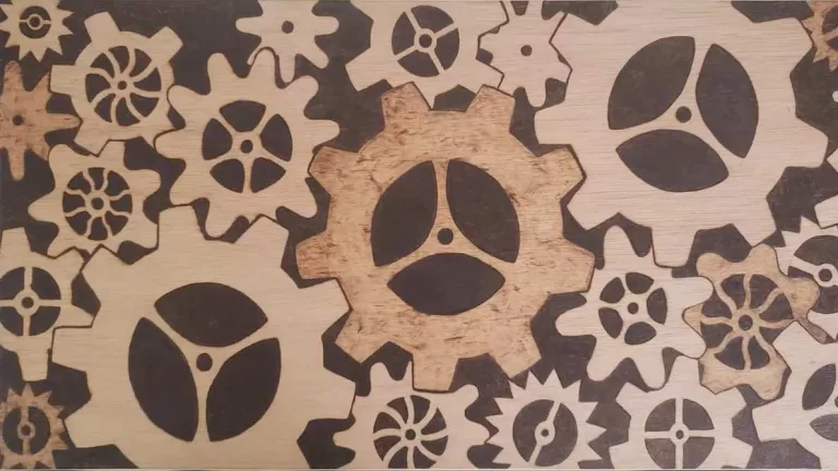 Steampunk gears pyrography