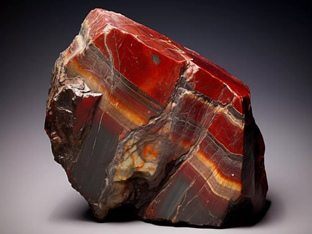 Jasper formation of petrified wood