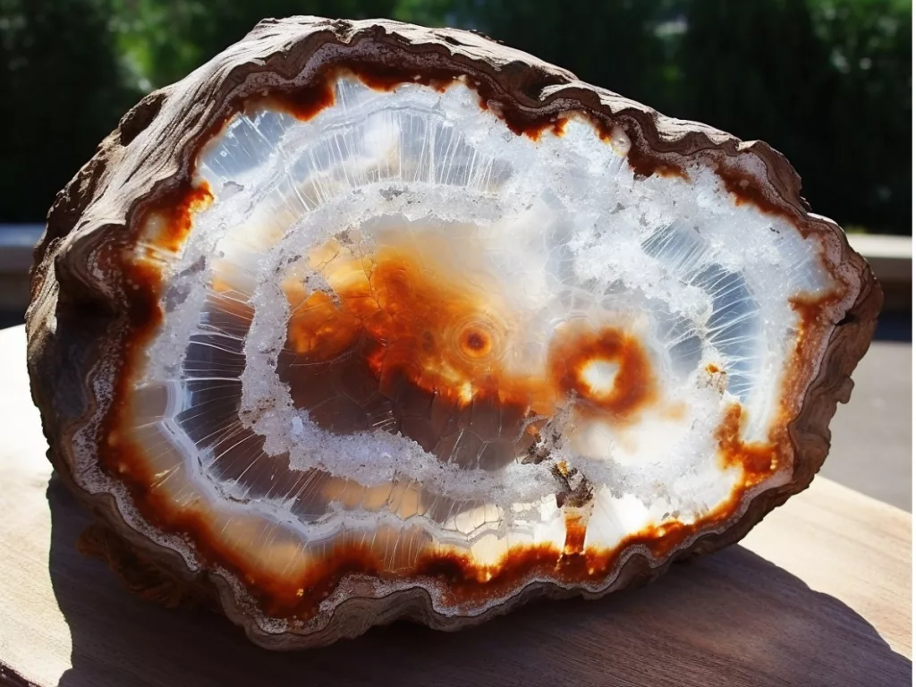 Quartz as wood fossil