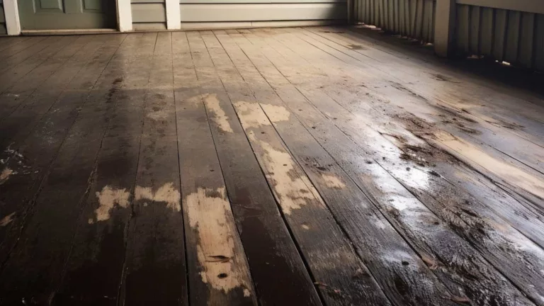 Damaged wooden floor with molds