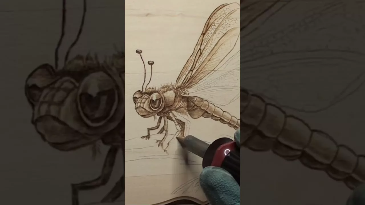 Dragonfly on Wood Panel Canvas Pyrography Art wood burning – Pyrography  Made Easy