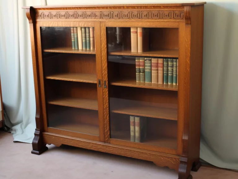 A beautiful book case made of quarter sawn oak wood