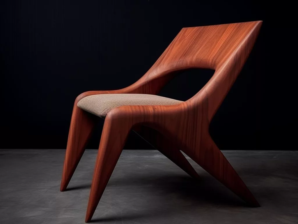 Designer chair made of red oak