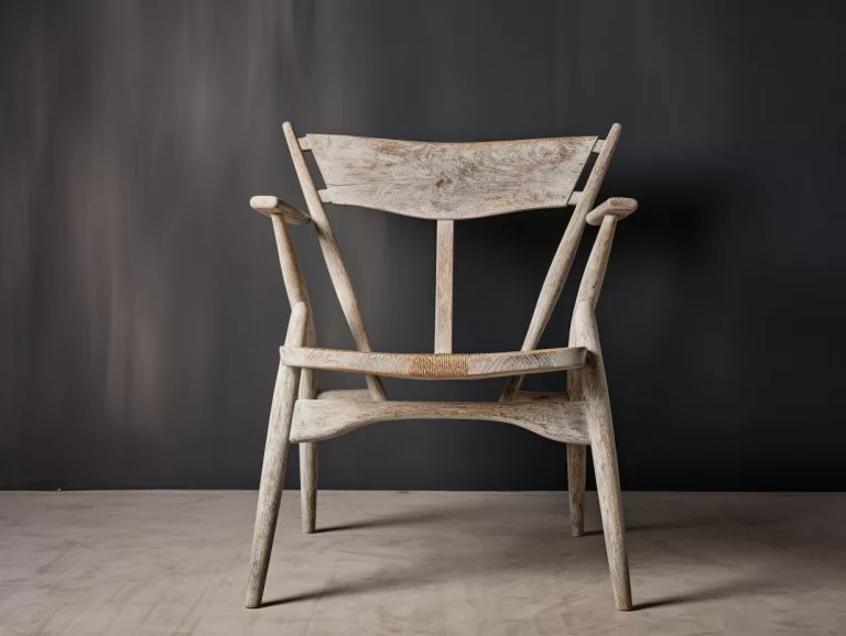 White washed oak chair