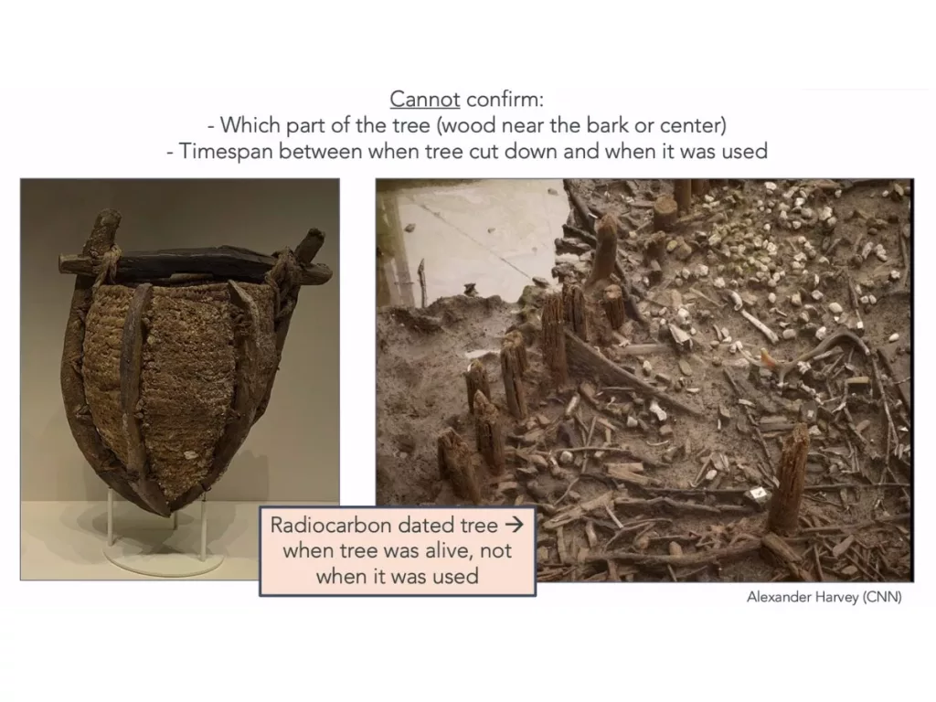 Carbon dating process identifies when the tree was alive