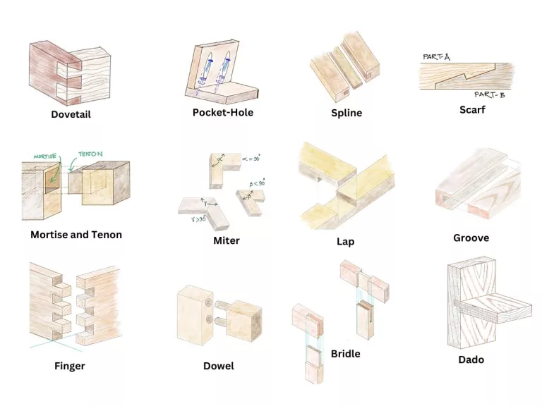 Mastering Wood Joinery: Exploring 16 Essential Types of Woodworking joints