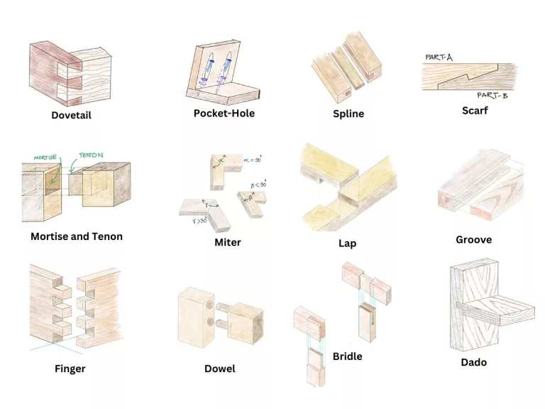 Different types of woodworking joints