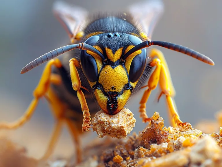 This wasp is eating something sweet