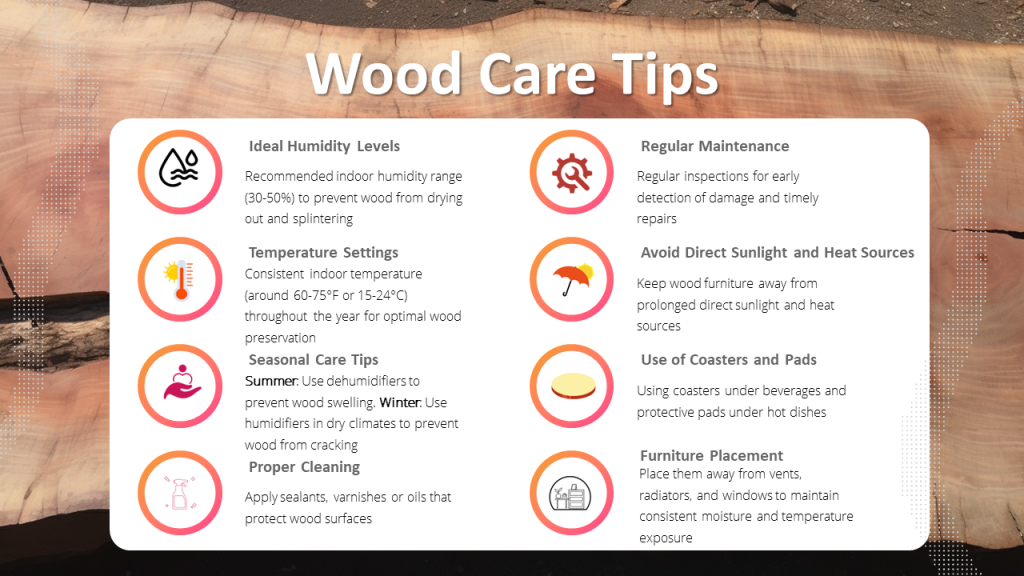 Infographic on wood care tips