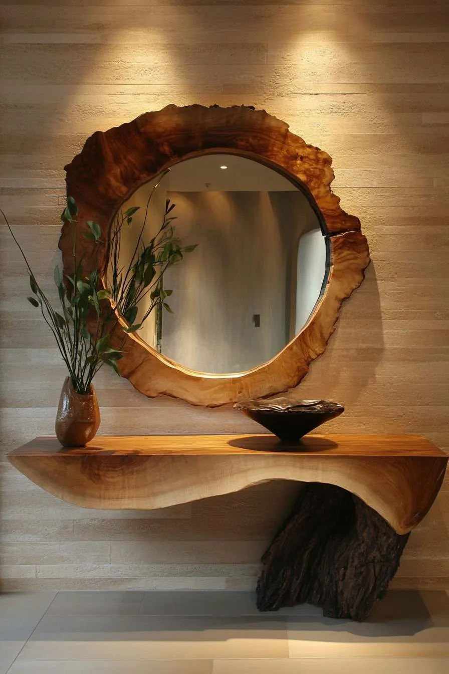 Round Live Edge Mirrors