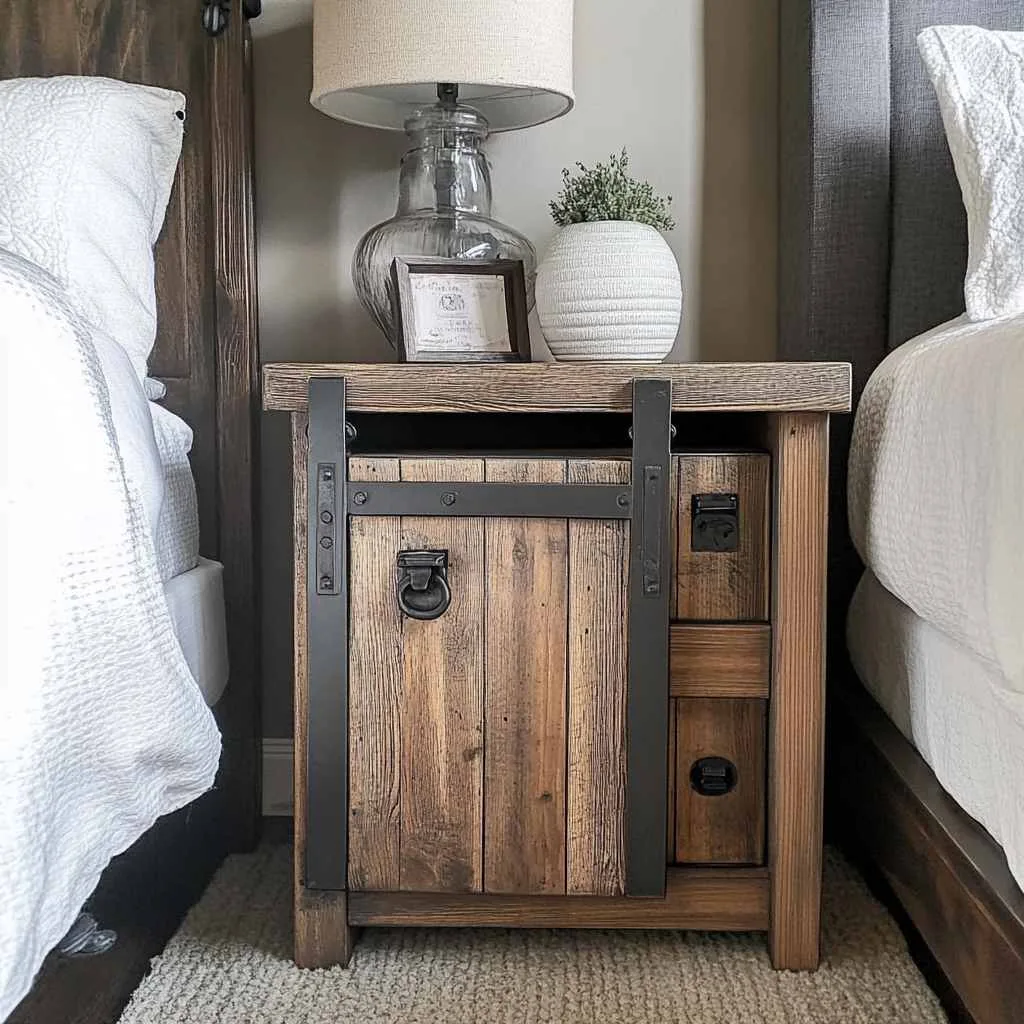 Barn Door Bedside Table