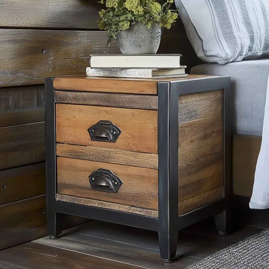 Raw Wood and Industrial Metal Table