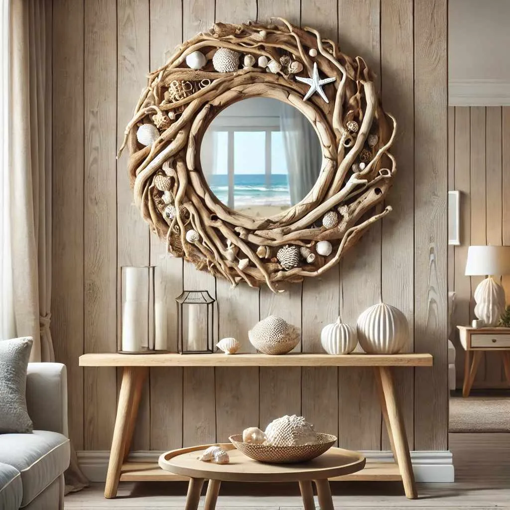 Round Driftwood Mirror
