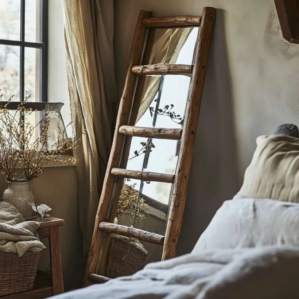 Rustic Ladder Mirror
