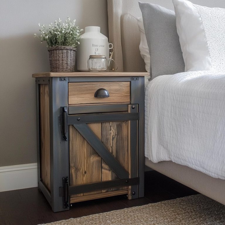 Rustic Wooden Bedside Tables