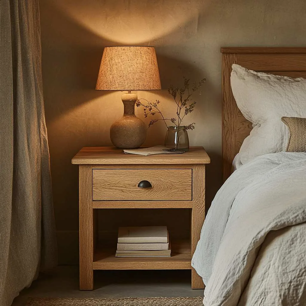 Solid Oak Farmhouse Nightstand