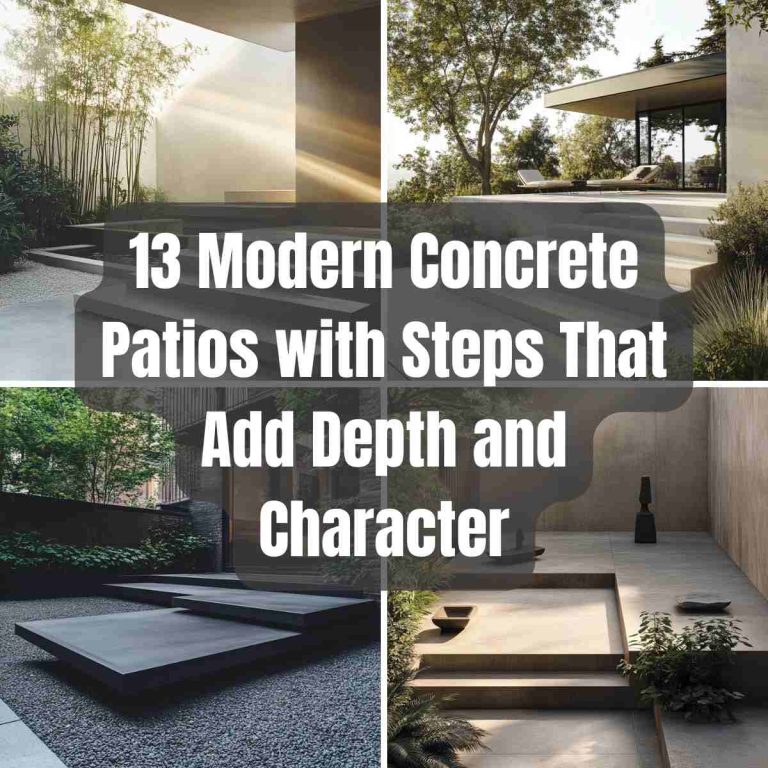 13 Modern Concrete Patios with Steps That Add Depth and Character