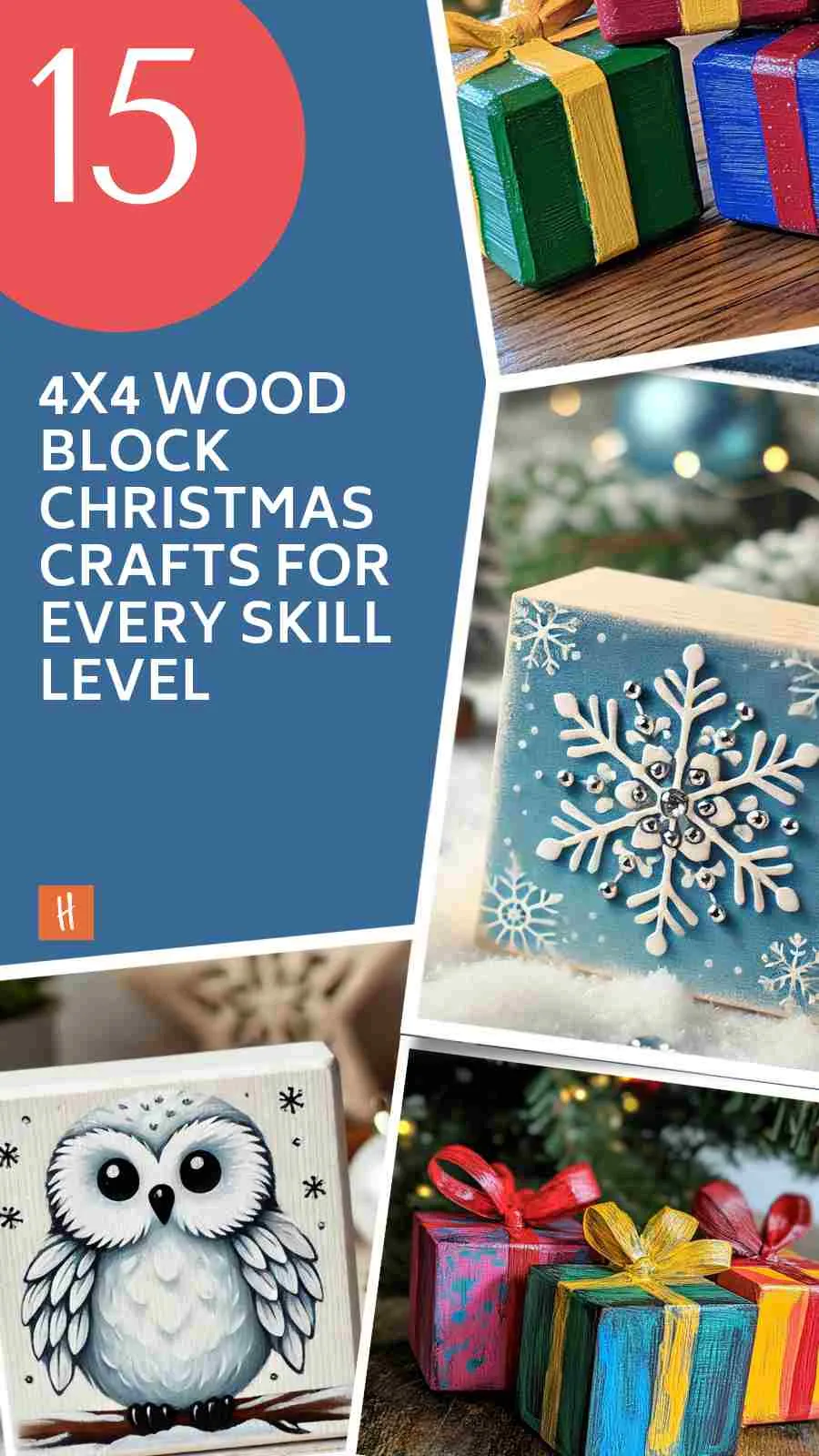 15 Simple 4×4 Wood Block Christmas Crafts to Make as a Family
