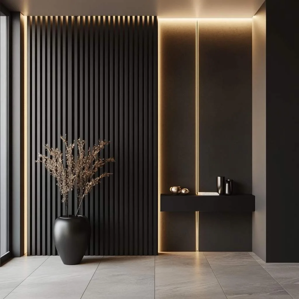 Black Wood Slats for Bold Contrast