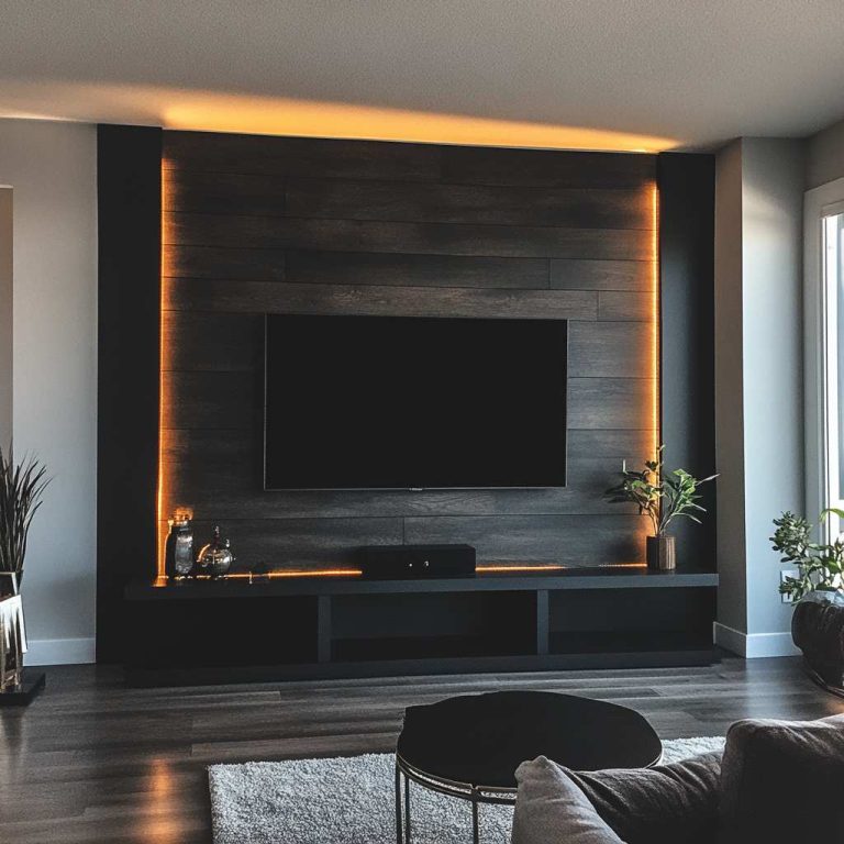 14 Creative Wood Accent Wall Concepts for a Stylish Living Room with a TV