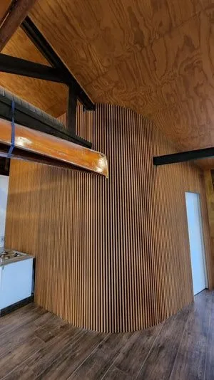 Curved Wood Slat Wall