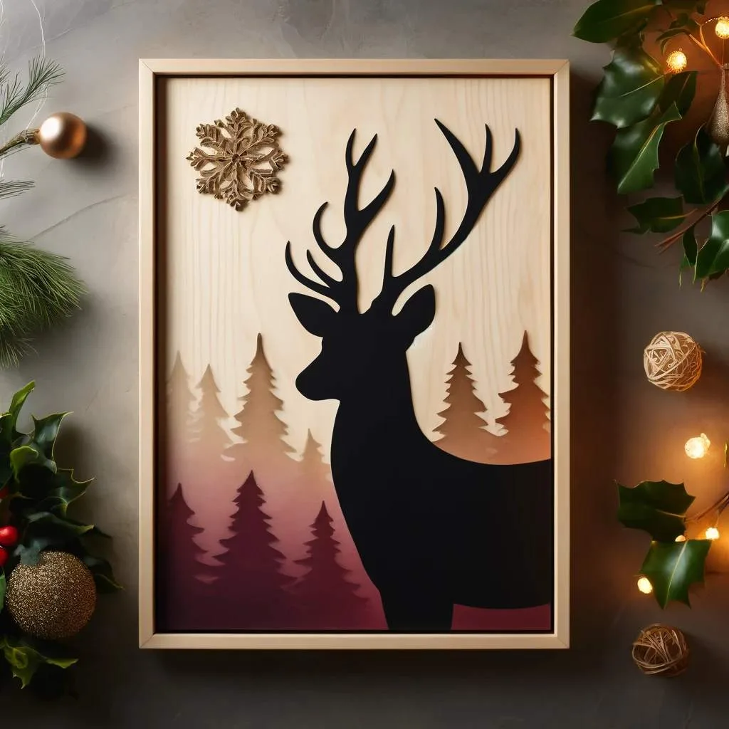 Deer Silhouette Wood Art