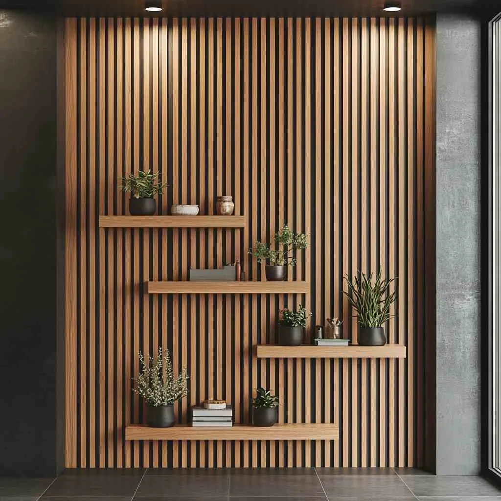 Floating Shelves Within Slat Wall