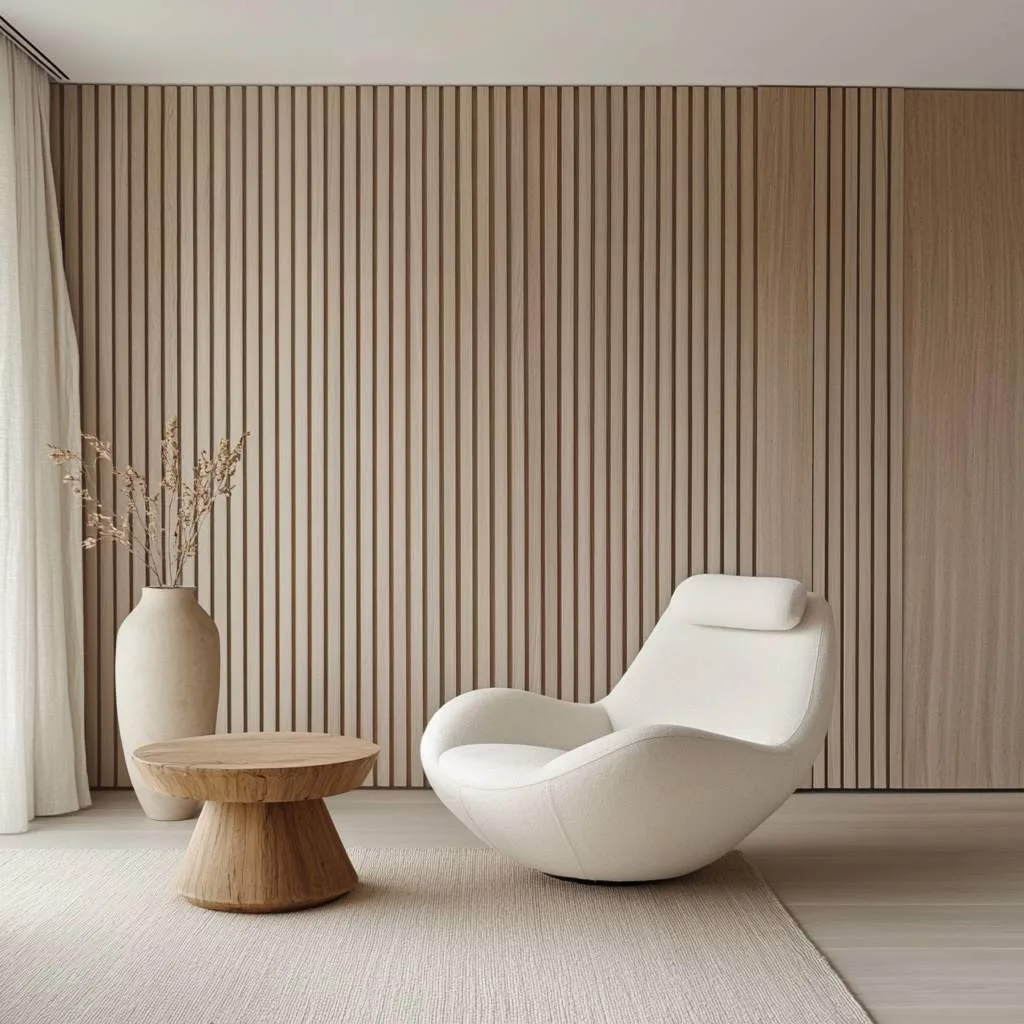 Full-Length Slat Wall Divider for Open Spaces