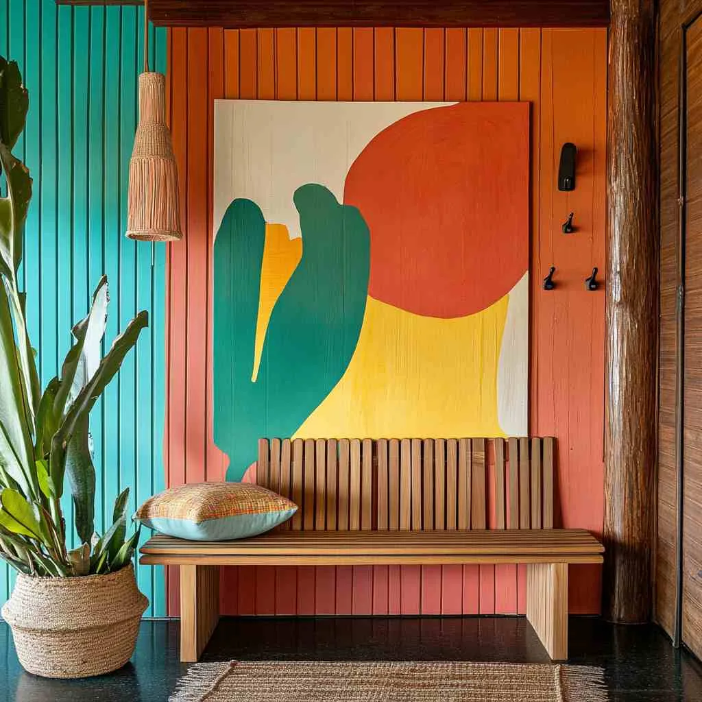 Half-Slat Wall with Painted Backdrop