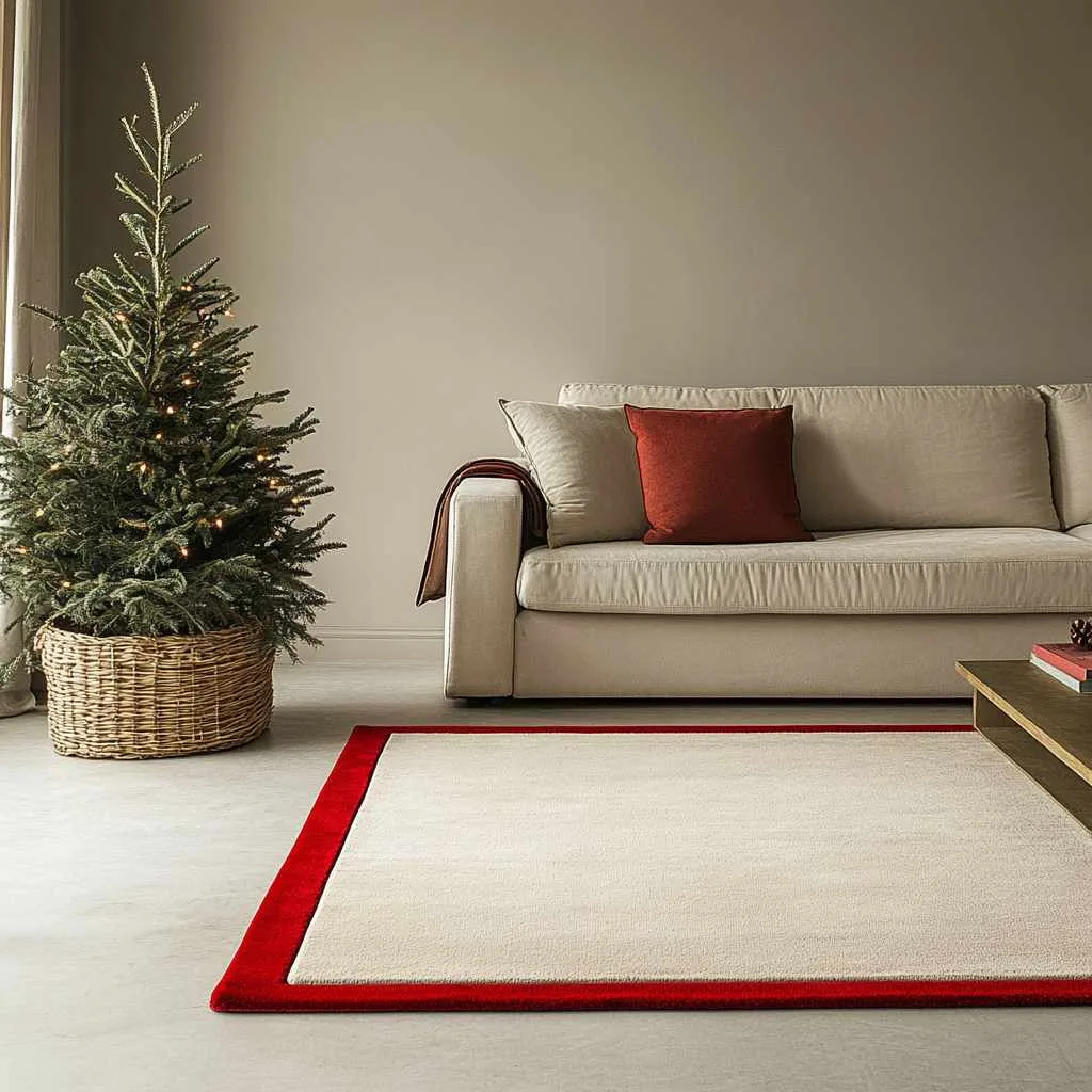Layered Area Rug with Christmas Tone