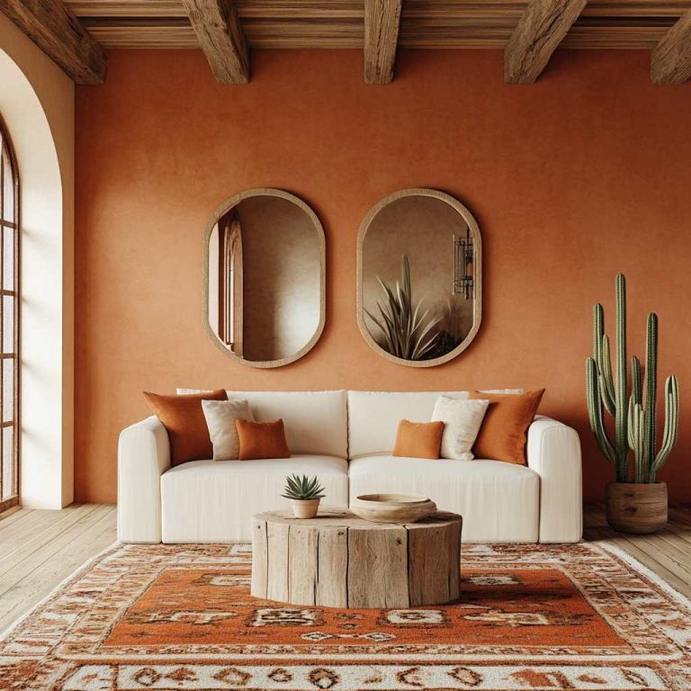 Modern Living Room Wall Mirror Ideas to Brighten the Space Above Your Couch