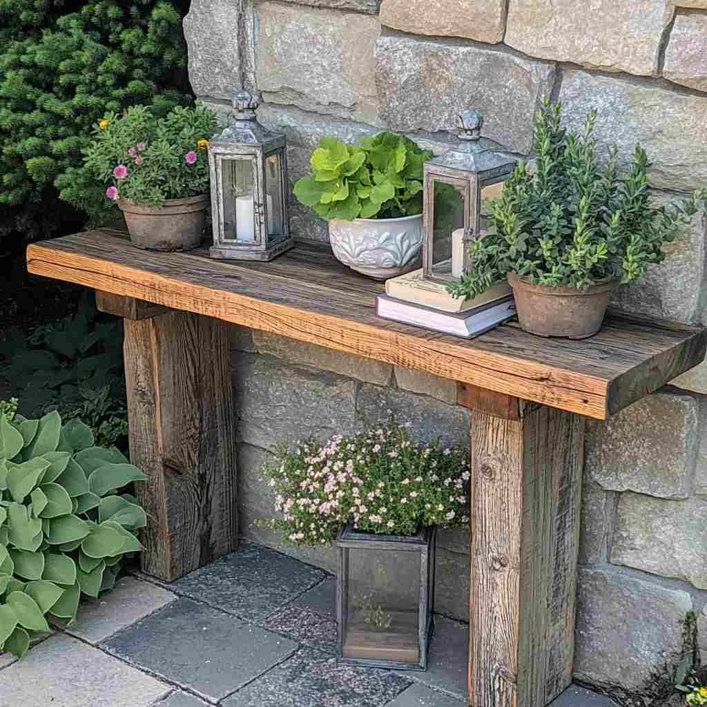 Reclaimed Barnwood Console Table