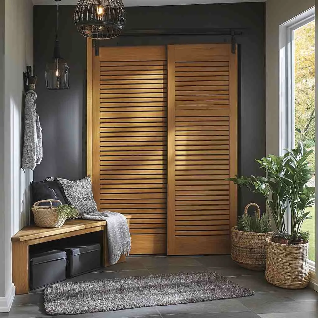 Sliding Wood Slat Doors