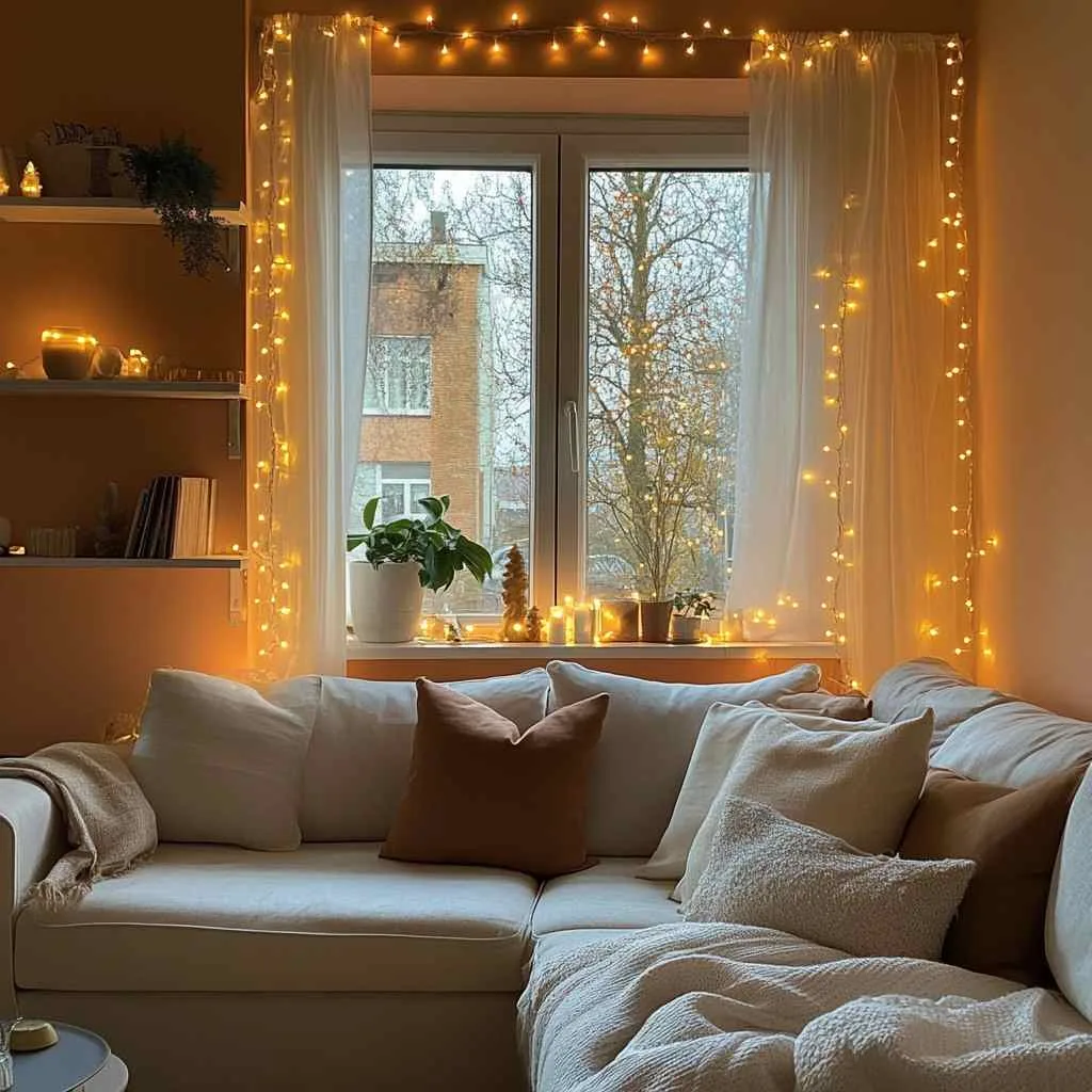String Lights Beyond the Tree