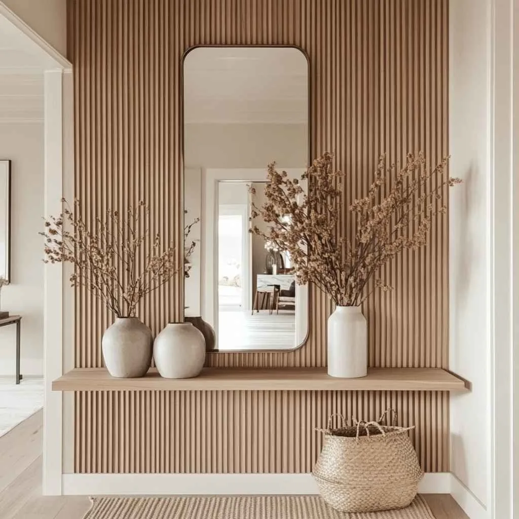 Vertical Slats with Mirrors for Depth