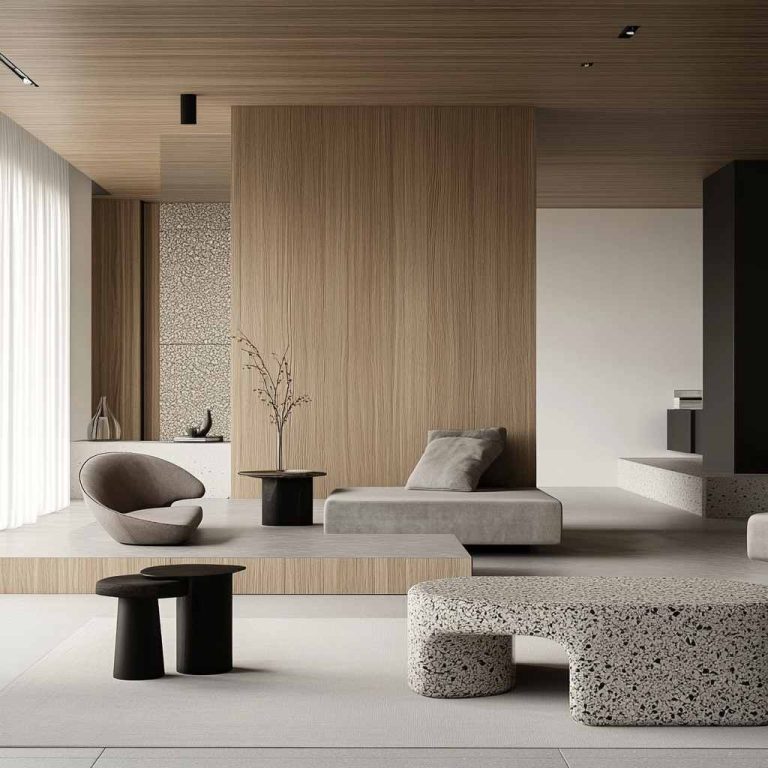 Wood Accent Wall Ideas with Stone Details for a Cozy Living Room