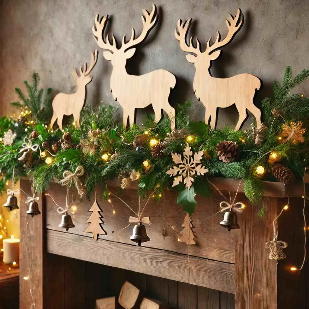 Wooden Deer Garland