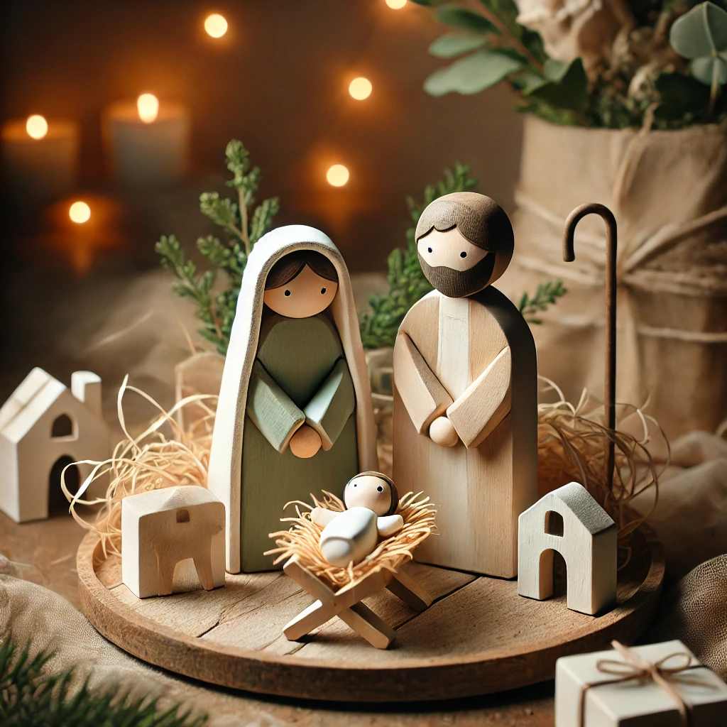 Wooden Nativity Scene