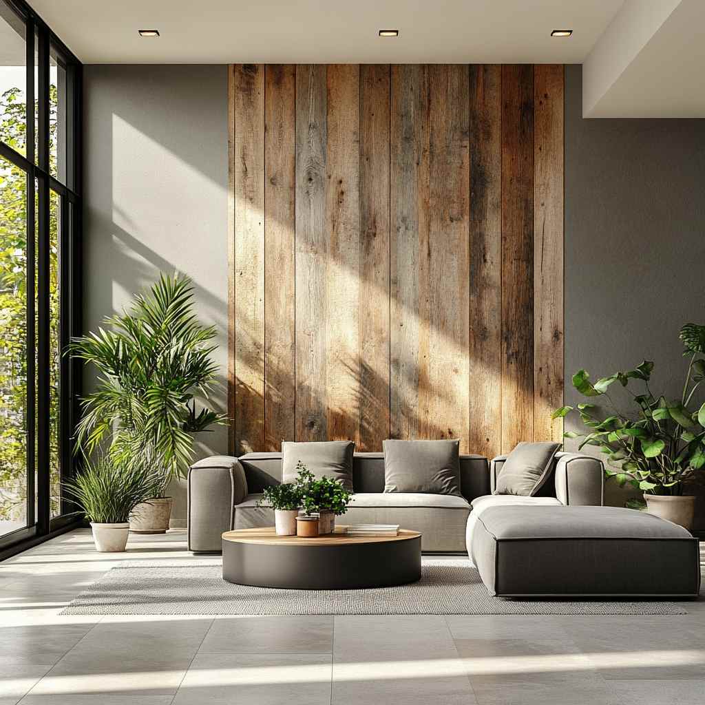 Modern Rustic Living Room Wall