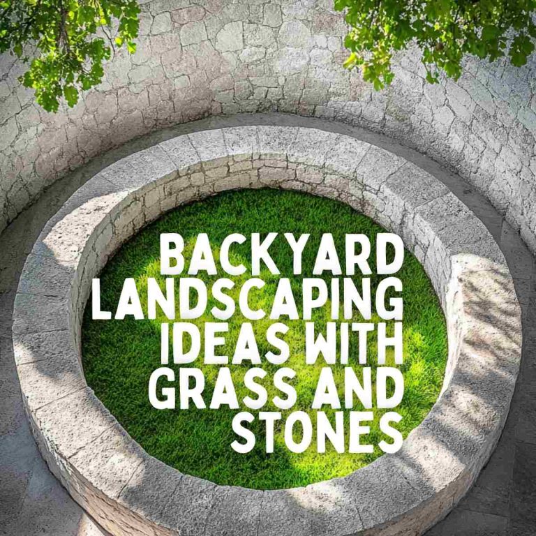 18 Stunning Backyard Landscaping Ideas with Grass and Stones for a Serene Retreat